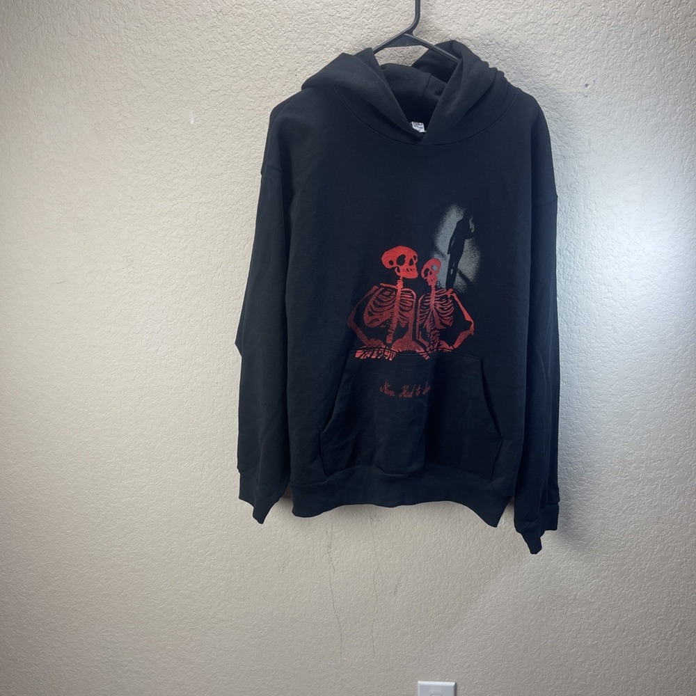 Los Angeles Apparel Hoodie Mens Large Black 14oz Heavy Fleece Pullover USA Made